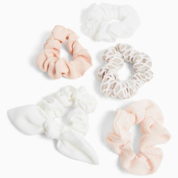 5pc HAIR TIE PACK - IVORY BOW - Picture 3 of 3